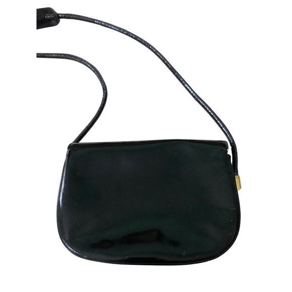 Vintage GUCCI Black Patent Leather Crossbody Shoulder Purse Handbag - Picture 5 of 8